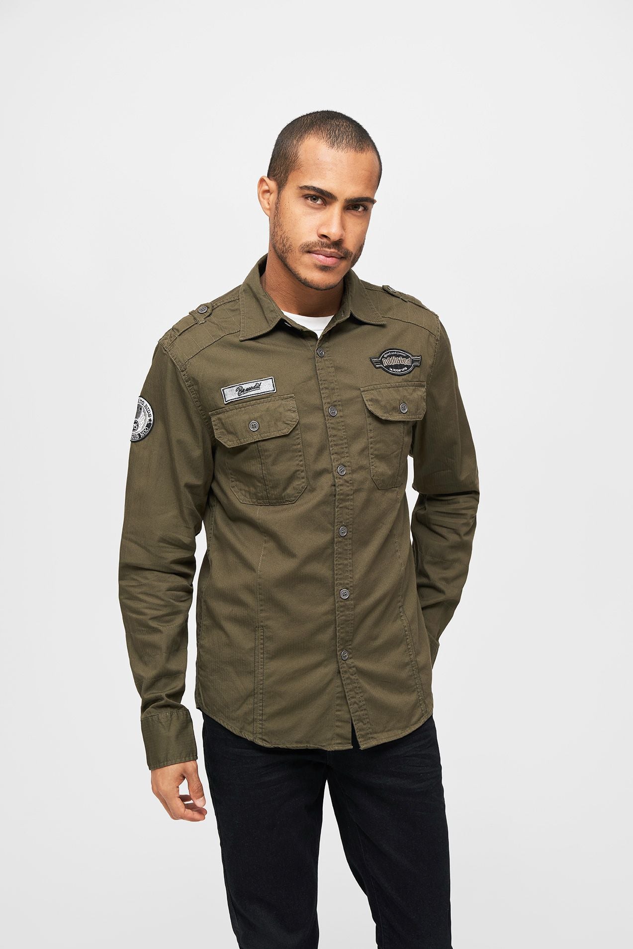 BRANDIT Luis Langarmhemd Olive - Stylisch für Freizeit & Outdoor"