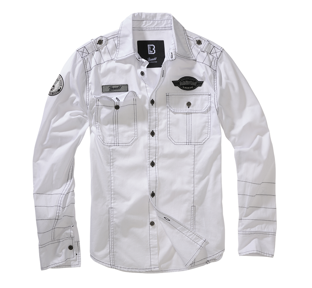BRANDIT Luis Langarmhemd Weiss - Stylisch für Freizeit & Outdoor