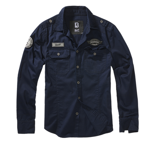 BRANDIT Luis Langarmhemd Navy - Stylisch für Freizeit & Outdoor"