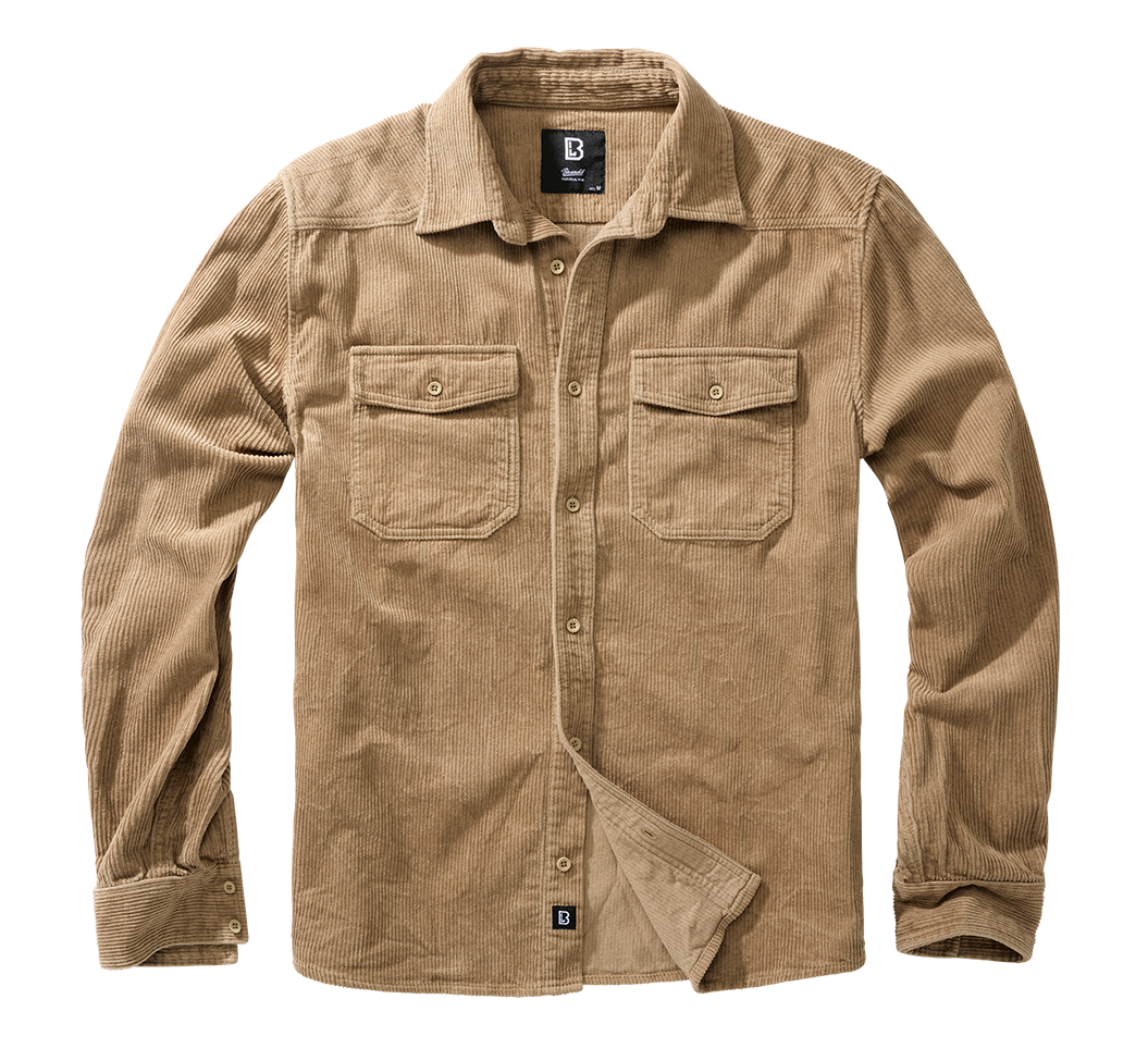 BRANDIT Cordhemd Camel: Zeitloses Langarmhemd aus Baumwolle mit Brusttaschen – klassischer Look für bluepalm.ch