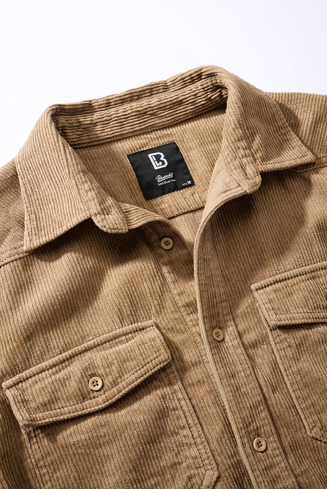 BRANDIT Cordhemd Camel: Zeitloses Langarmhemd aus Baumwolle mit Brusttaschen – klassischer Look für bluepalm.ch