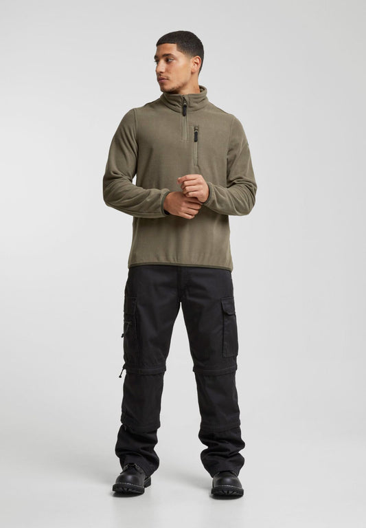 BRANDIT Fleece Troyer Pullover Olive