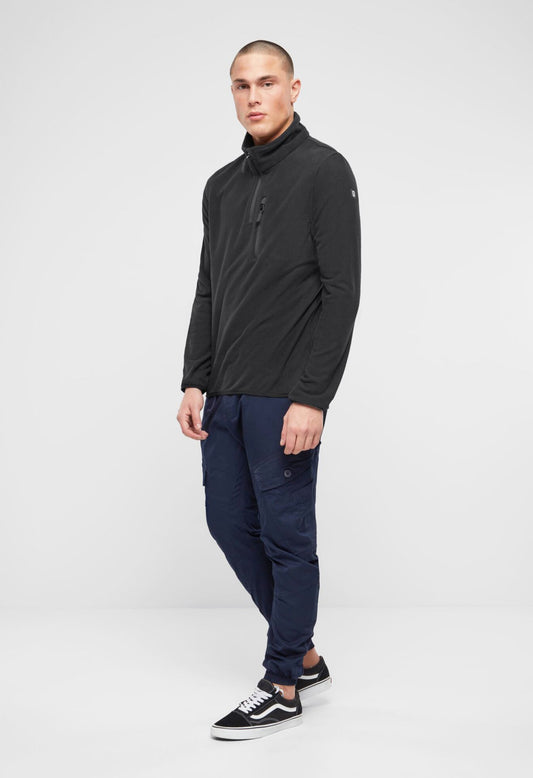 BRANDIT Fleece Troyer Pullover Schwarz