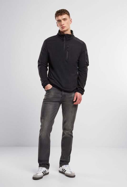 BRANDIT Fleece Troyer Ripstop Schwarz