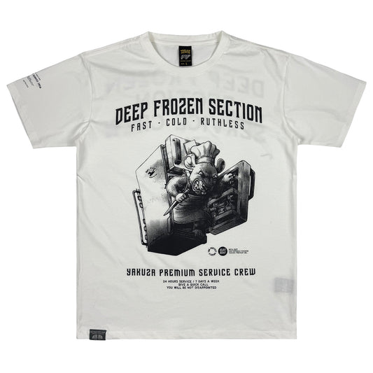 Off-White Yakuza Premium T-Shirt mit grossem Ratten Print im Biker Stil.