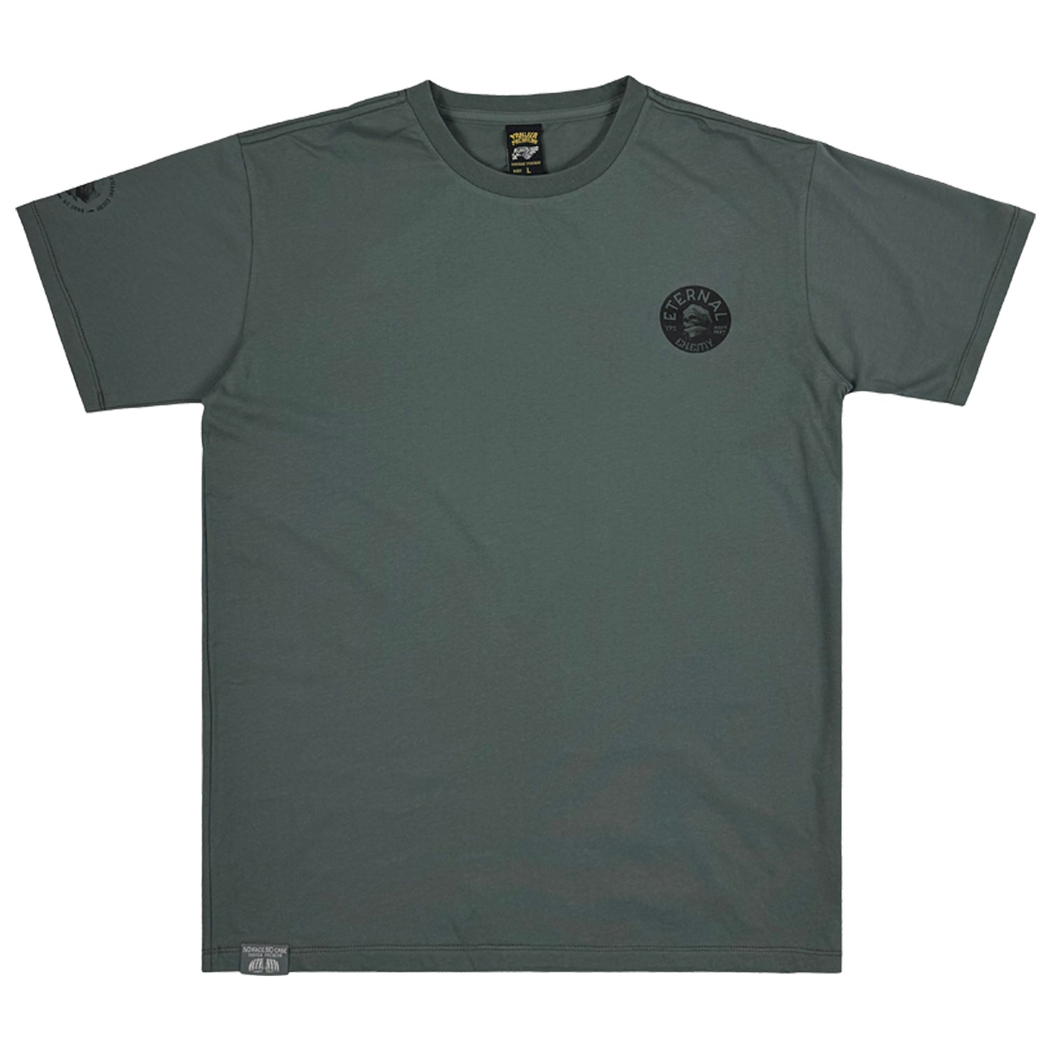 Yakuza Premium T-Shirt in Olivgrau mit kleinem Logo Print auf der Brust