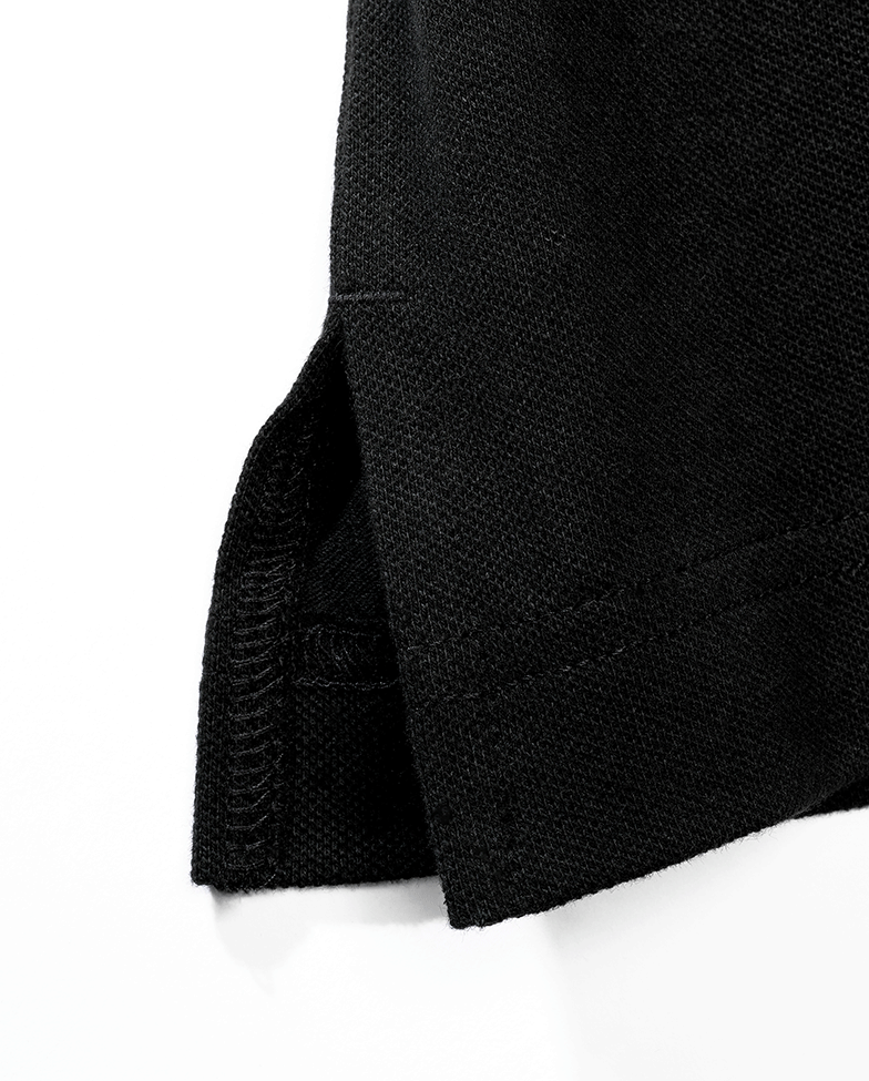 Brandit Poloshirt schwarz, Stehkragen, kurze Ärmel, Knopfleiste, hoher Tragekomfort