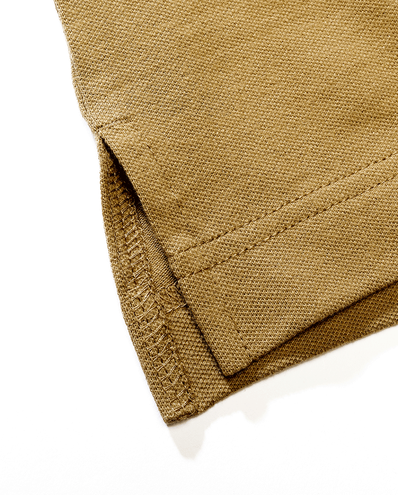 Brandit Poloshirt sand, Stehkragen, kurze Ärmel, Knopfleiste, hoher Tragekomfort