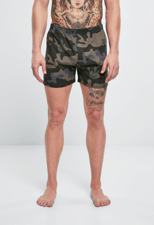 Bequeme Brandit Boxer Shorts Darkcamo aus hautfreundlicher Baumwolle mit elastischem Bund 