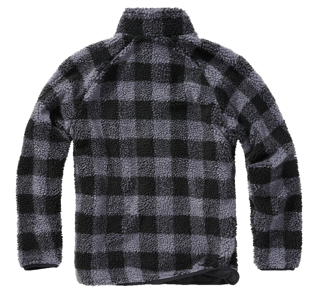 BRANDIT Teddyfleece Jacket Schwarz/Grau