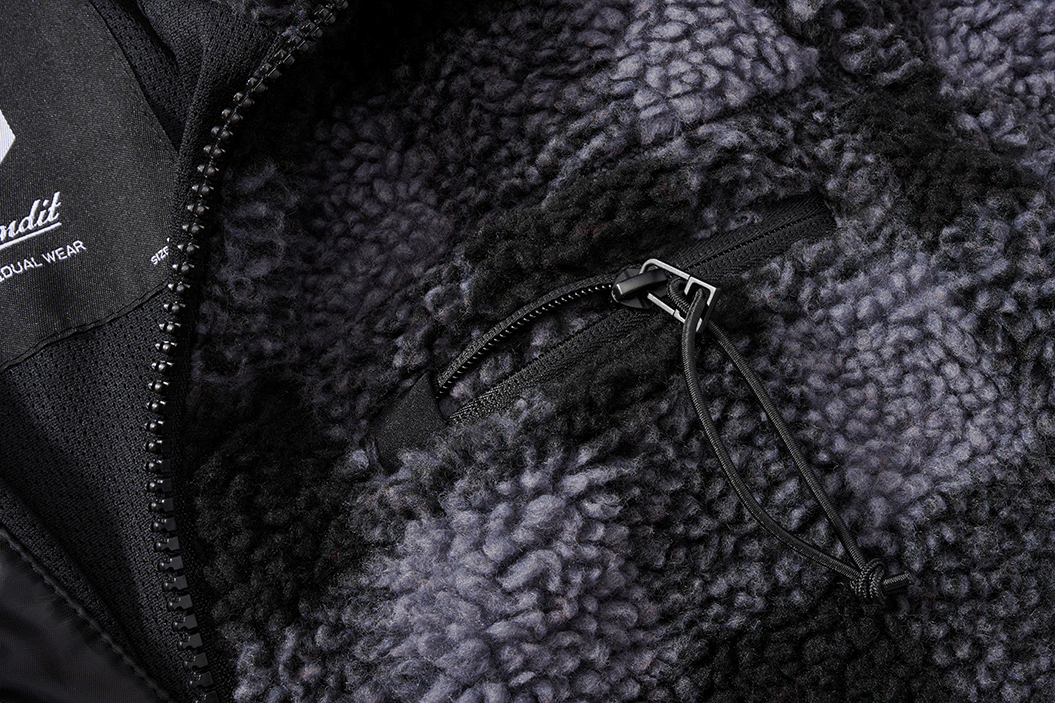 BRANDIT Teddyfleece Jacket Schwarz/Grau