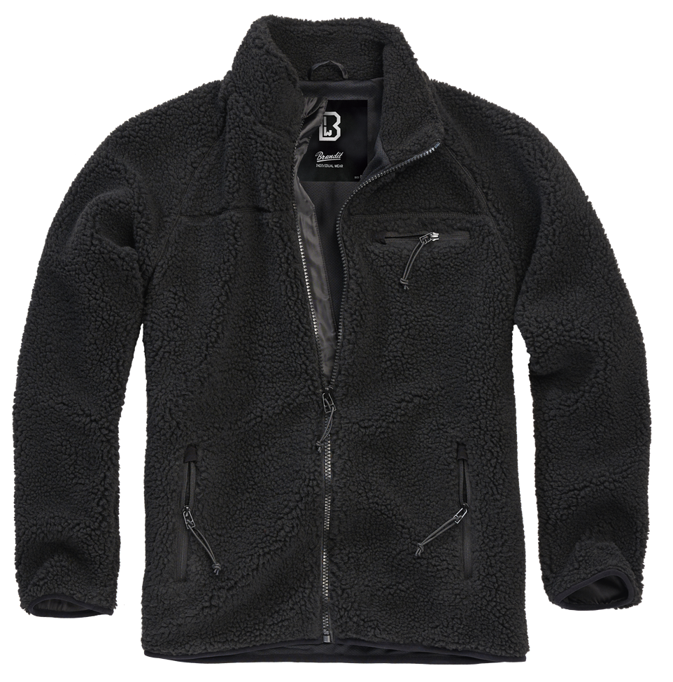BRANDIT Teddyfleece Jacket Schwarz