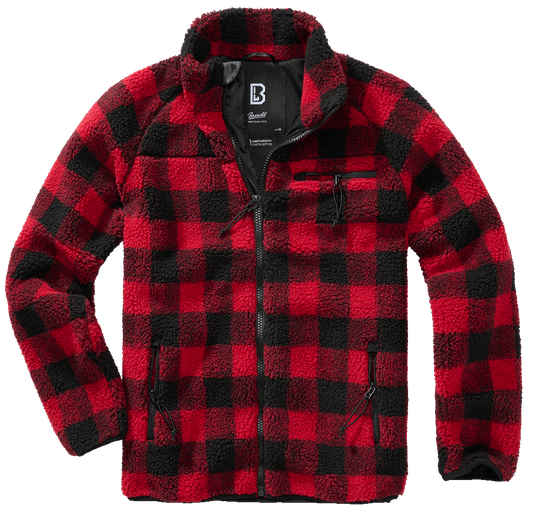 BRANDIT Teddyfleece Jacket Rot/Schwarz