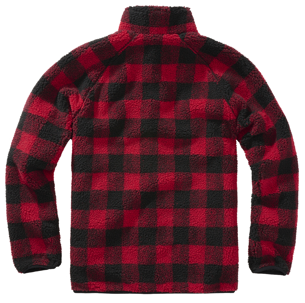 BRANDIT Teddyfleece Jacket Rot/Schwarz