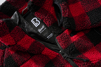 BRANDIT Teddyfleece Jacket Rot/Schwarz