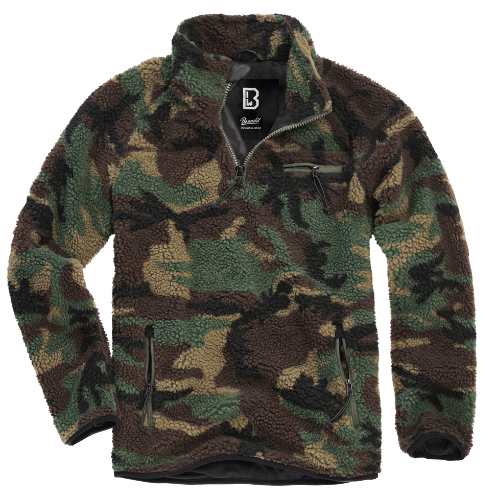 BRANDIT Teddyfleece Troyer Pullover Troyer Rot/Schwarz