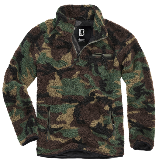 BRANDIT Teddyfleece Troyer Pullover Troyer Rot/Schwarz