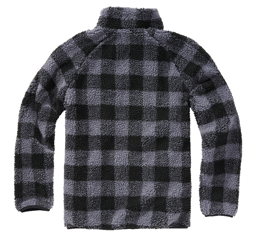 BRANDIT Teddyfleece Troyer Pullover Troyer Schwarz/Grau