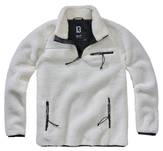 BRANDIT Teddyfleece Troyer Pullover Troyer Weiss