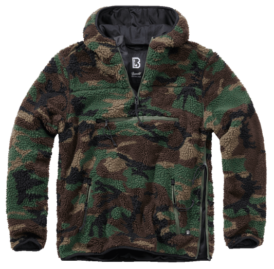 BRANDIT Teddyfleece Worker Pullover Troyer Woodland