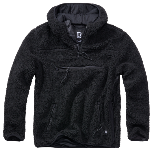 BRANDIT Teddyfleece Worker Pullover Troyer Schwarz