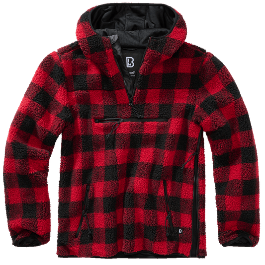 BRANDIT Teddyfleece Worker Jacket Rot/Schwarz