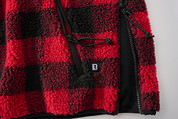 BRANDIT Teddyfleece Worker Pullover Troyer Rot/Schwarz