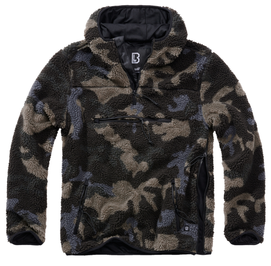 BRANDIT Teddyfleece Worker Pullover Troyer Darkcamo