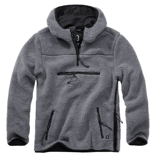BRANDIT Teddyfleece Worker Pullover Troyer Anthracite