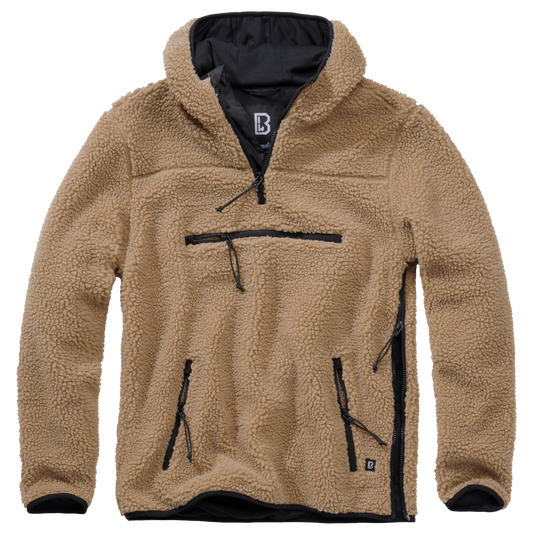 BRANDIT Teddyfleece Worker Pullover Troyer Camel
