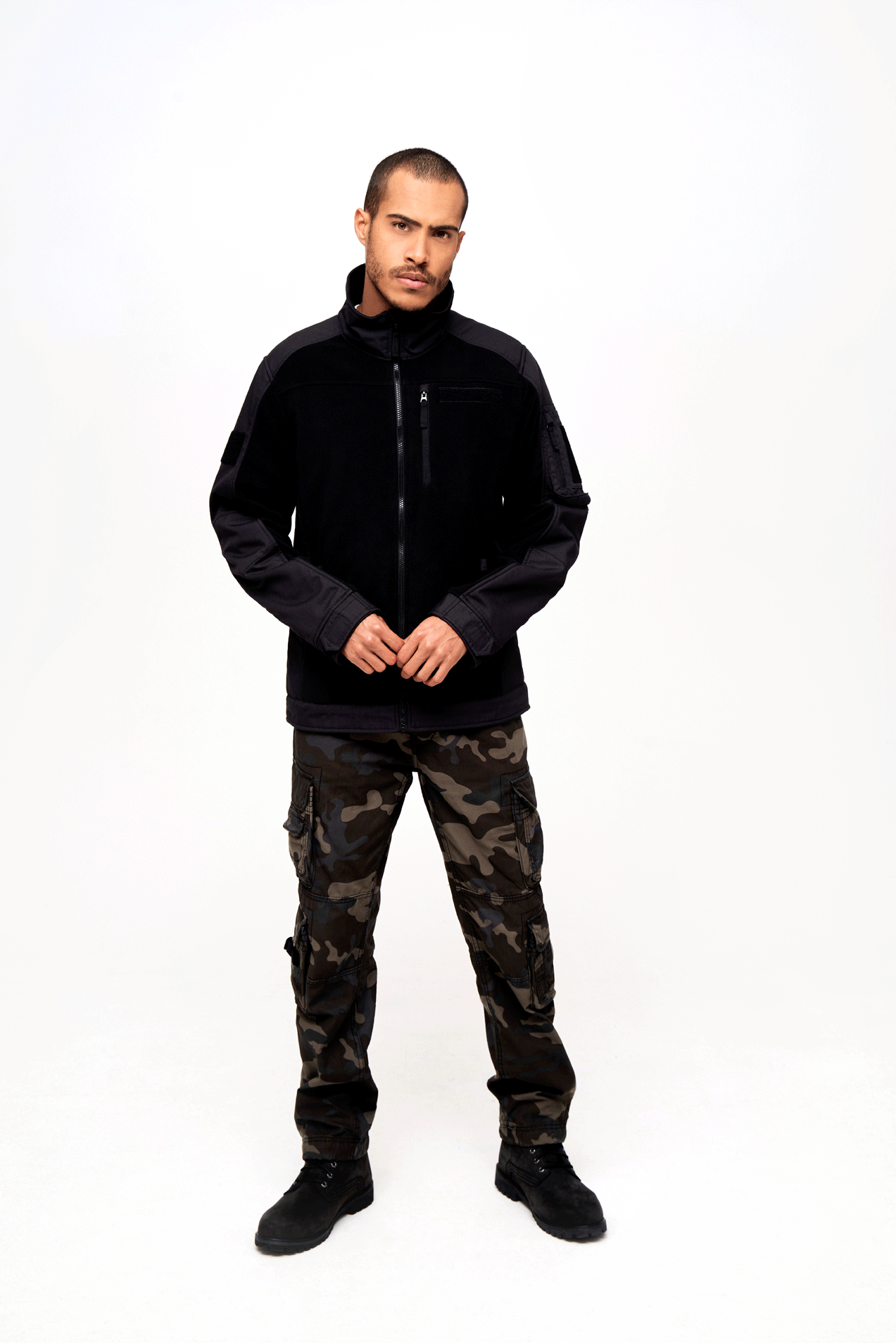 BRANDIT Fleece Ripstop Jacket Schwarz