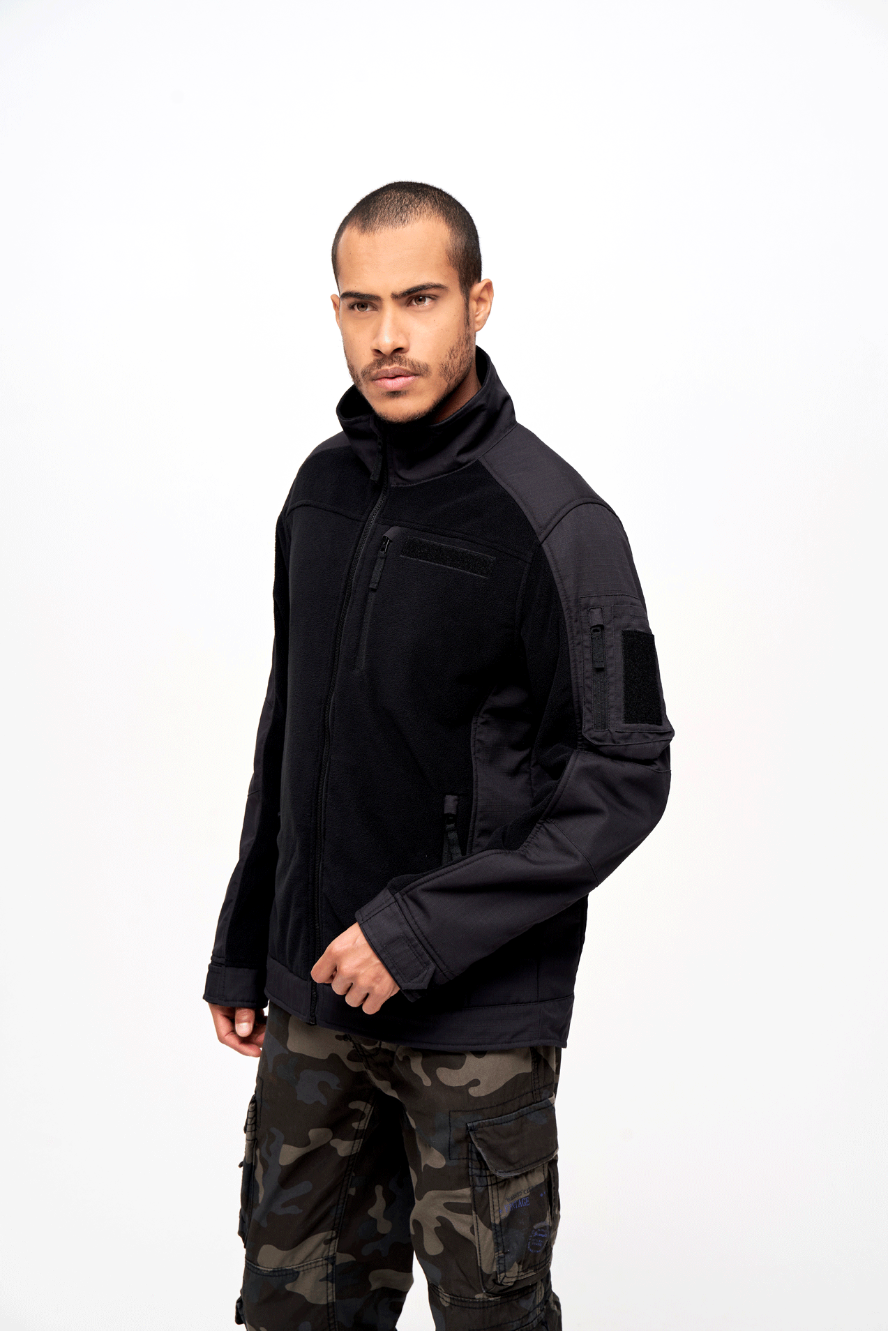 BRANDIT Fleece Ripstop Jacket Schwarz