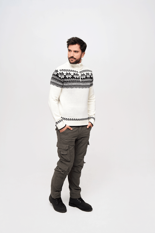 BRANDIT Norvegian Pullover Troyer Weiss