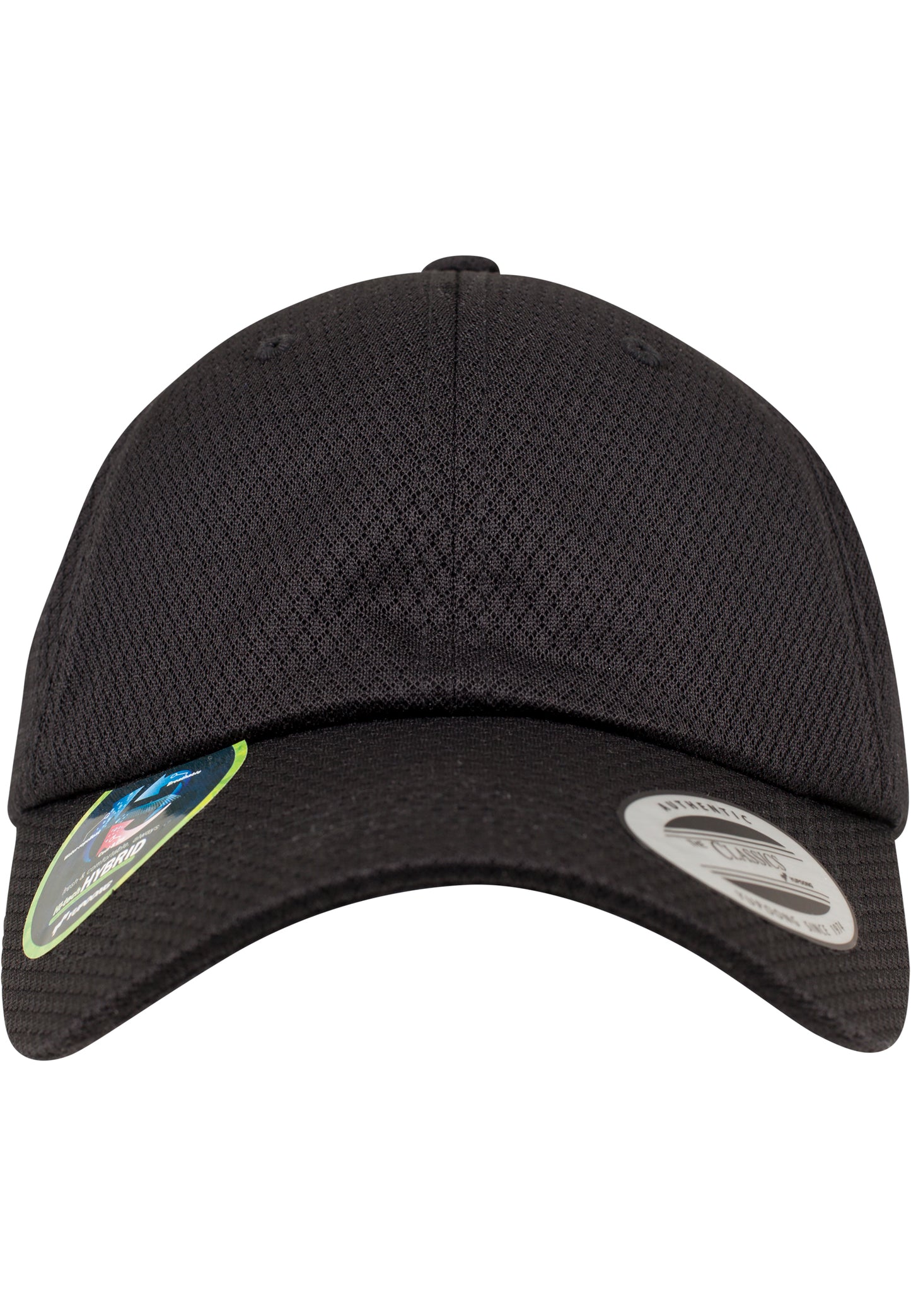 Schwarze Flexfit Dad Cap mit feiner Wabenstruktur