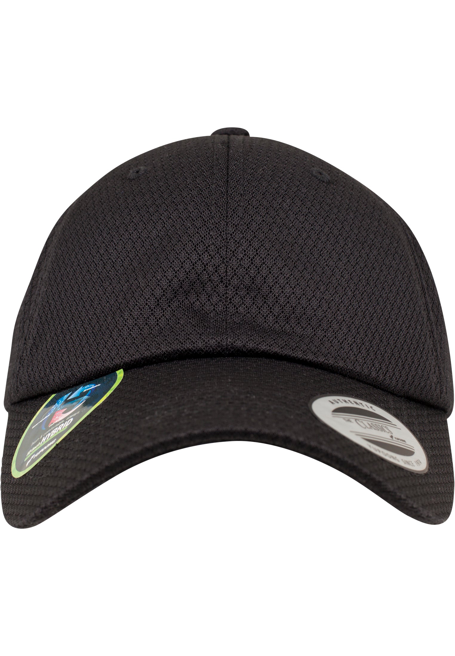 Schwarze Flexfit Dad Cap mit feiner Wabenstruktur