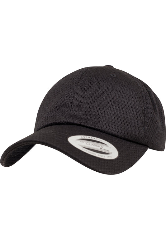Schwarze Flexfit Dad Cap mit feiner Wabenstruktur