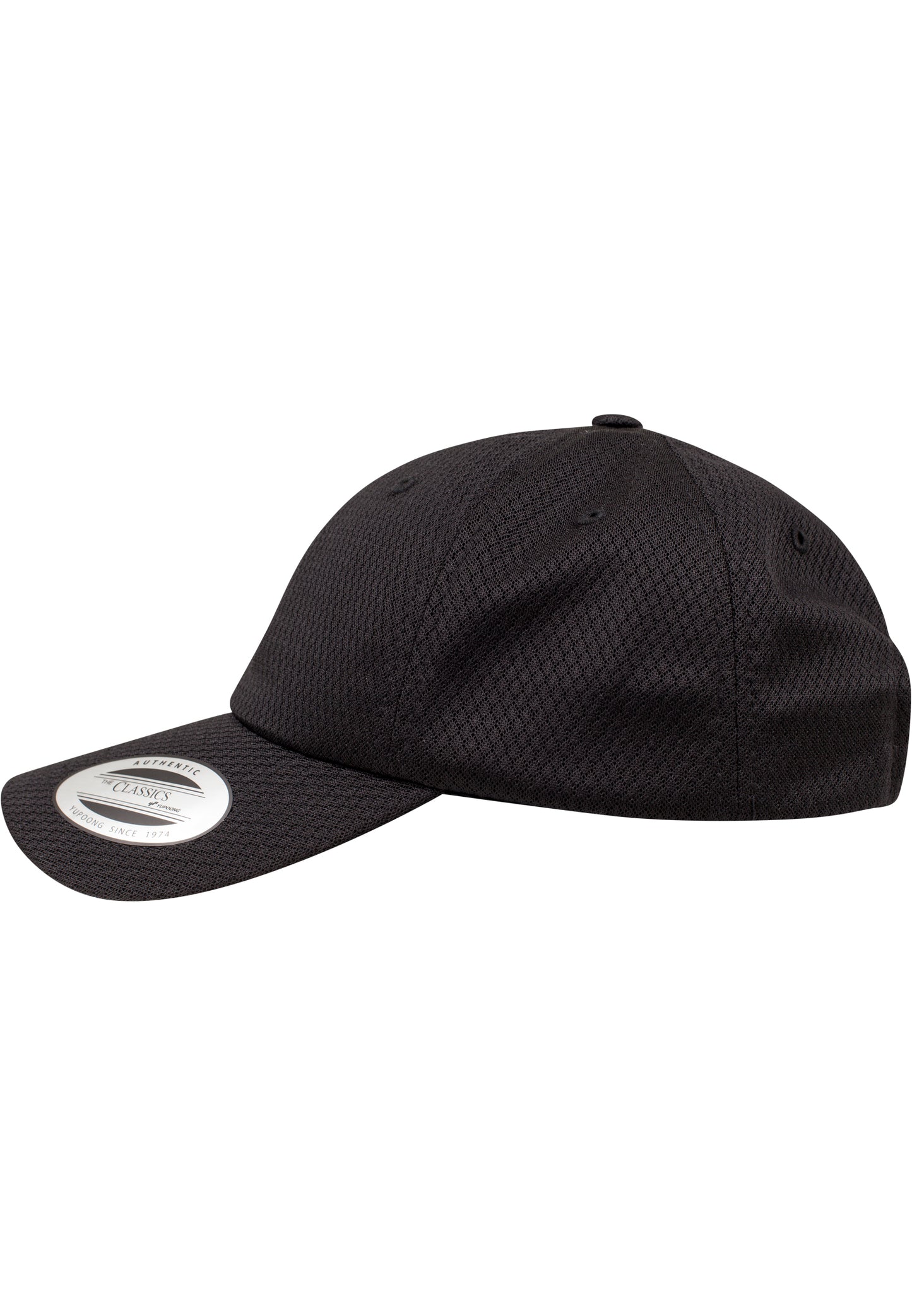 Schwarze Flexfit Dad Cap mit feiner Wabenstruktur