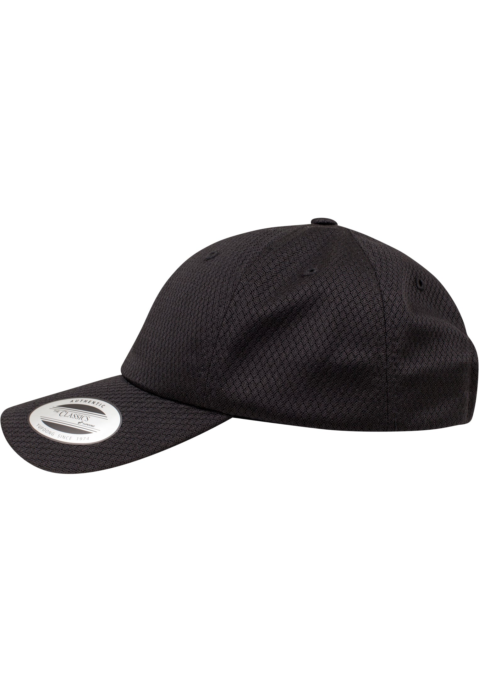 Schwarze Flexfit Dad Cap mit feiner Wabenstruktur