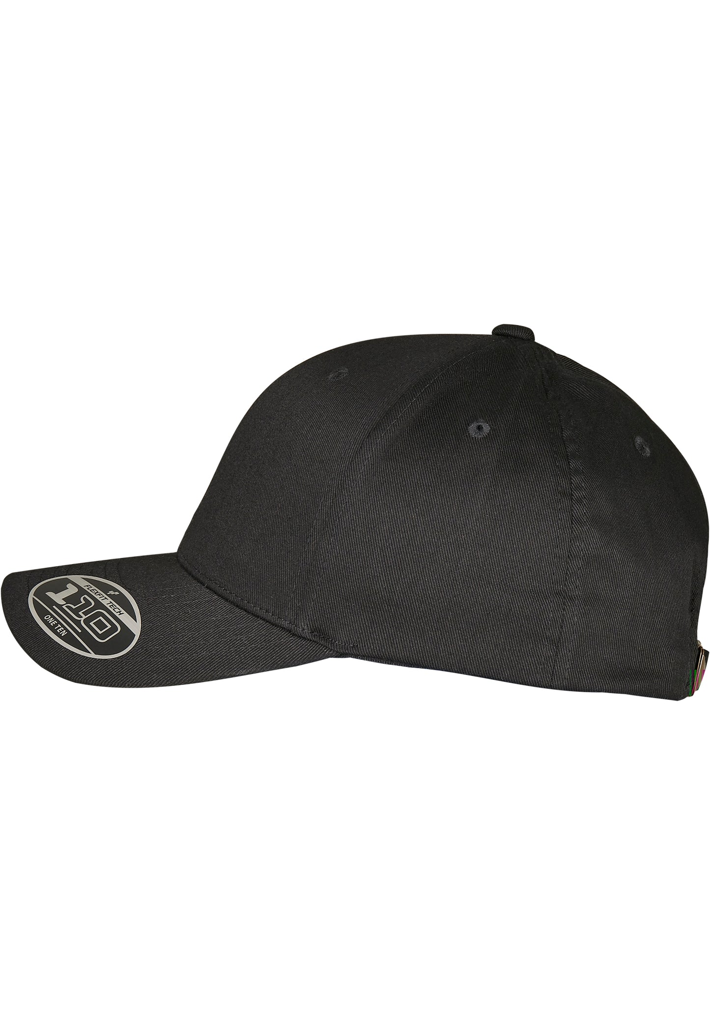Schwarze Flexfit 110 Kappe aus Wollmischung mit gebogenem Schirm.