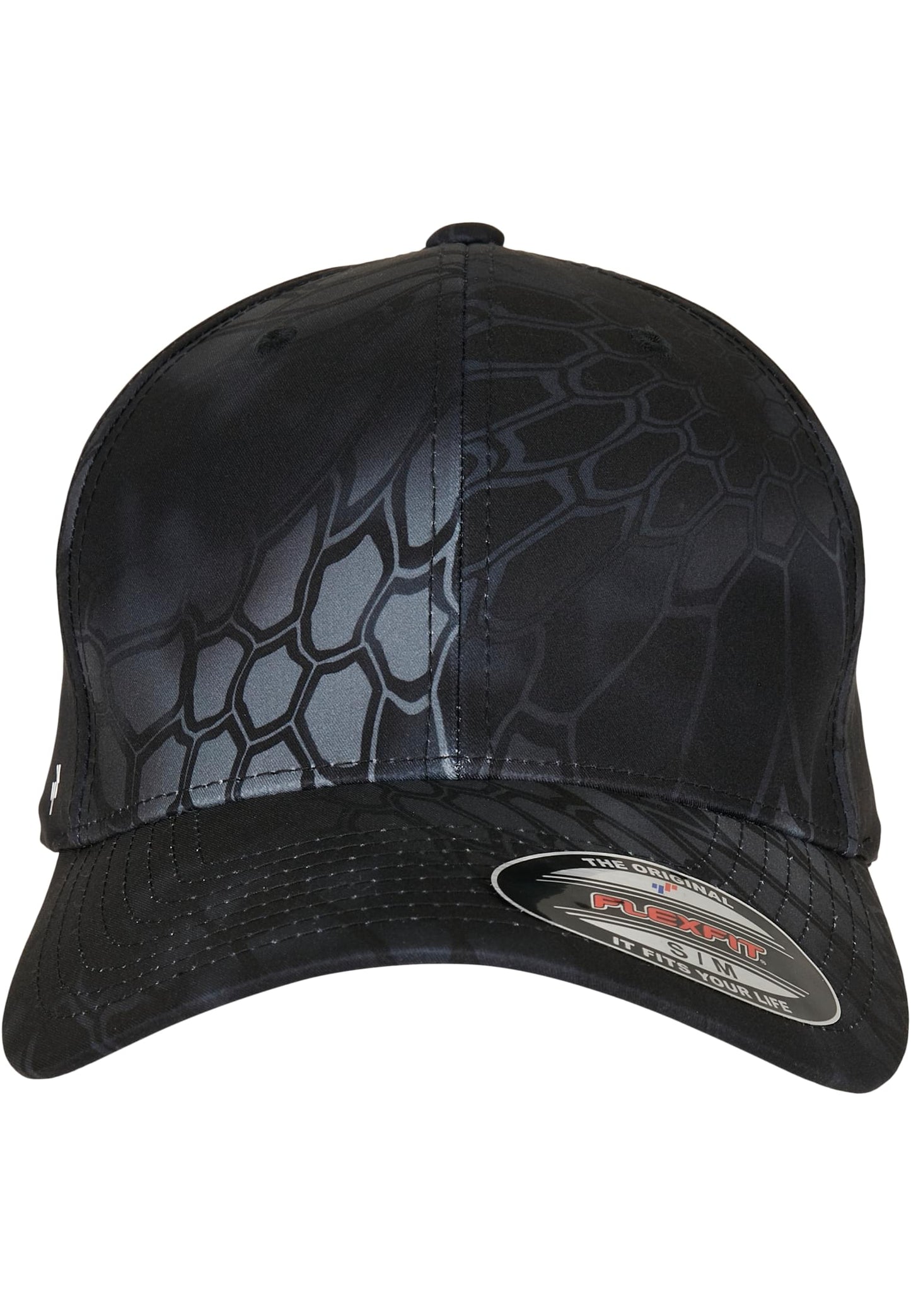 Schwarzes Camouflage Flexfit Cap mit Kryptek Muster.