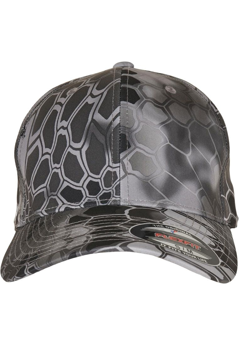 Graues Camouflage Flexfit Cap mit Kryptek Muster.