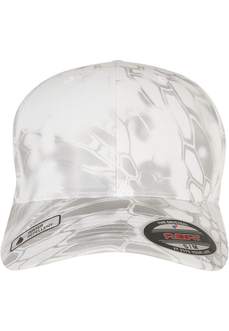 Weisses Camouflage Flexfit Cap mit Kryptek Muster.