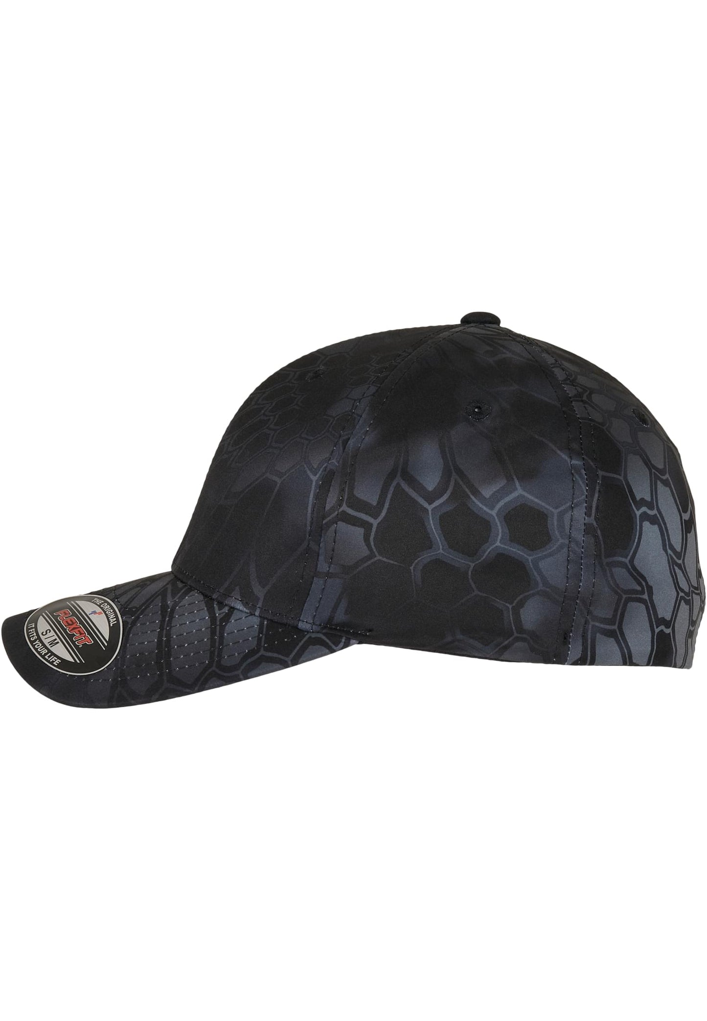 Schwarzes Camouflage Flexfit Cap mit Kryptek Muster.