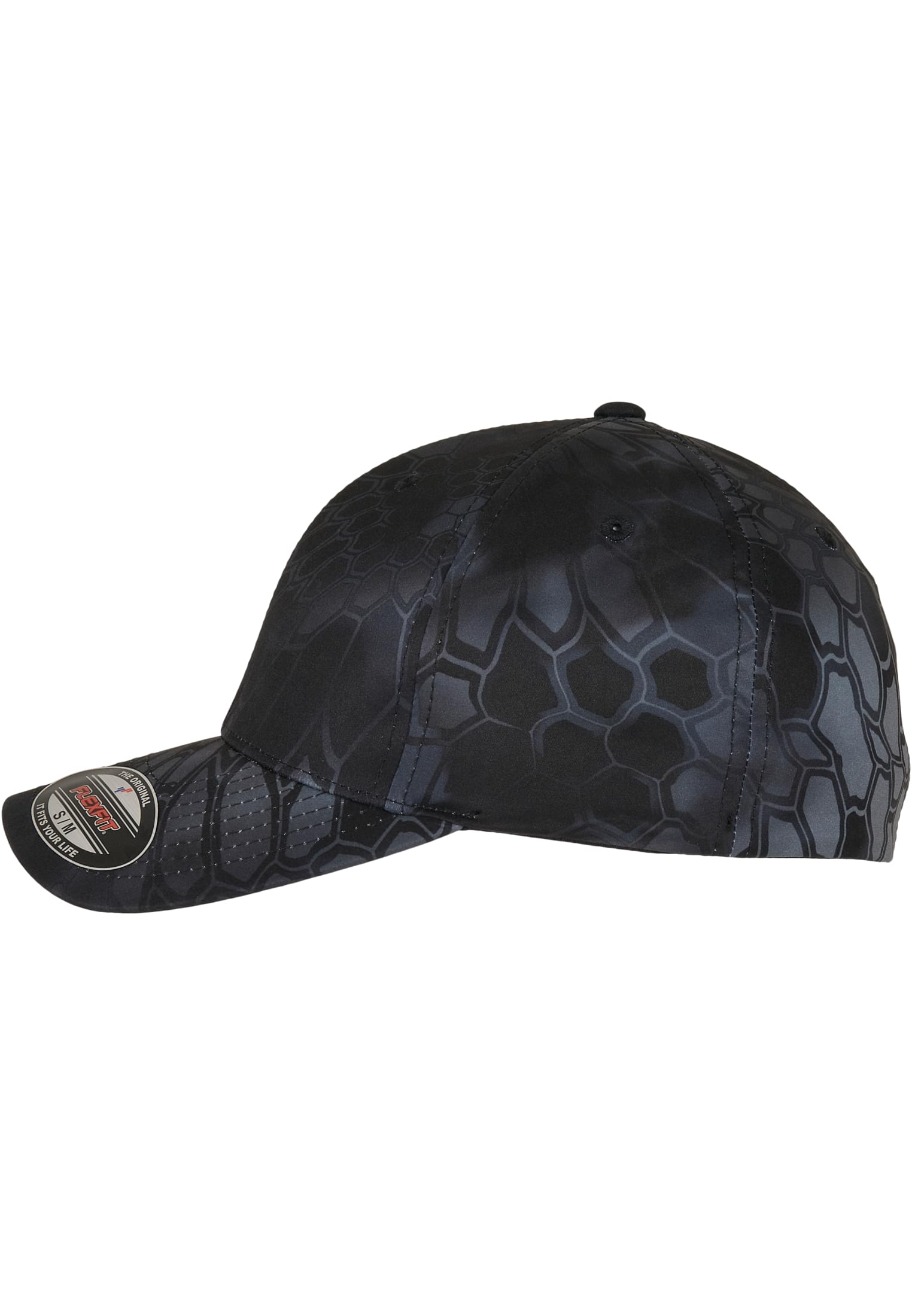 Schwarzes Camouflage Flexfit Cap mit Kryptek Muster.