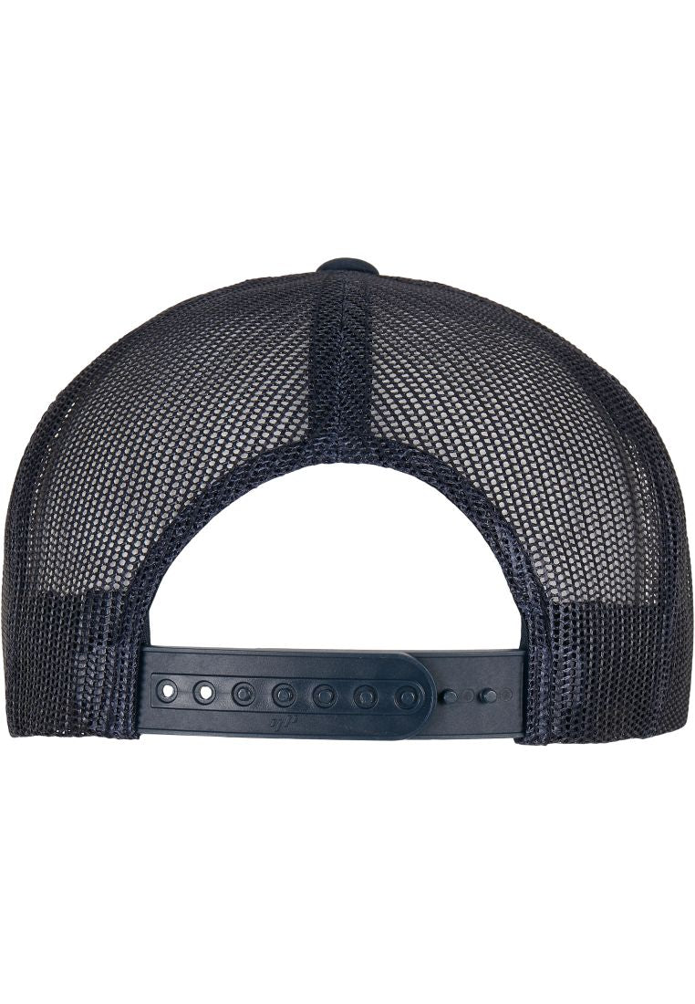 YP Classics Classic Curved Visor Foam Trucker Cap in Navy in der Rückansicht mit Snapback-Verschluss