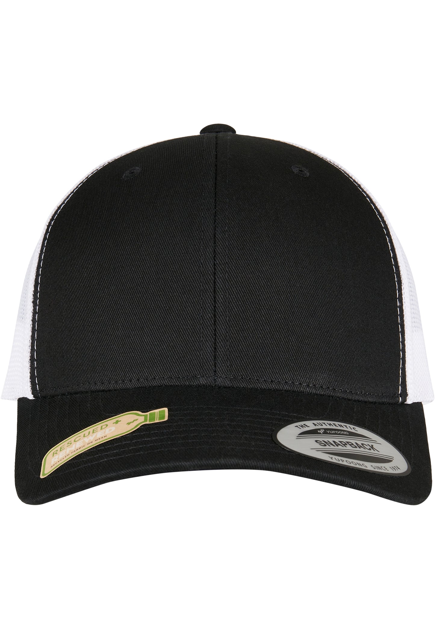 Flexfit YP Classics Essentials Retro Trucker Cap 2-Tone in Schwarz und Weiss mit Mesh-Rückseite