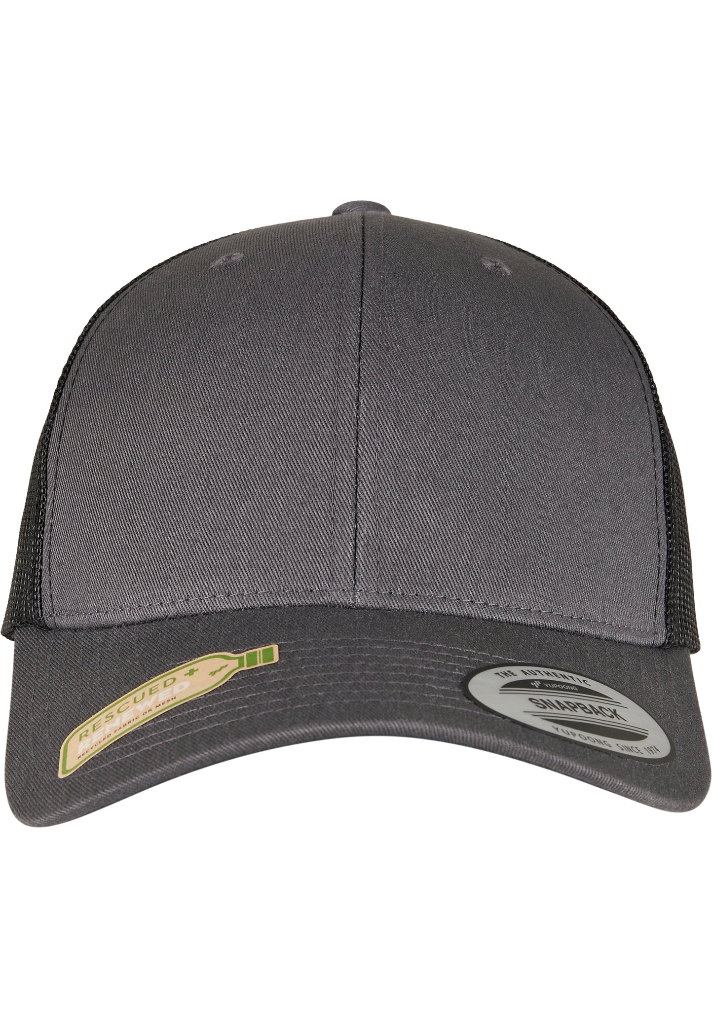 Flexfit YP Classics Essentials Retro Trucker Cap 2-Tone in Charcoal Grau mit schwarzer Mesh-Rückseite