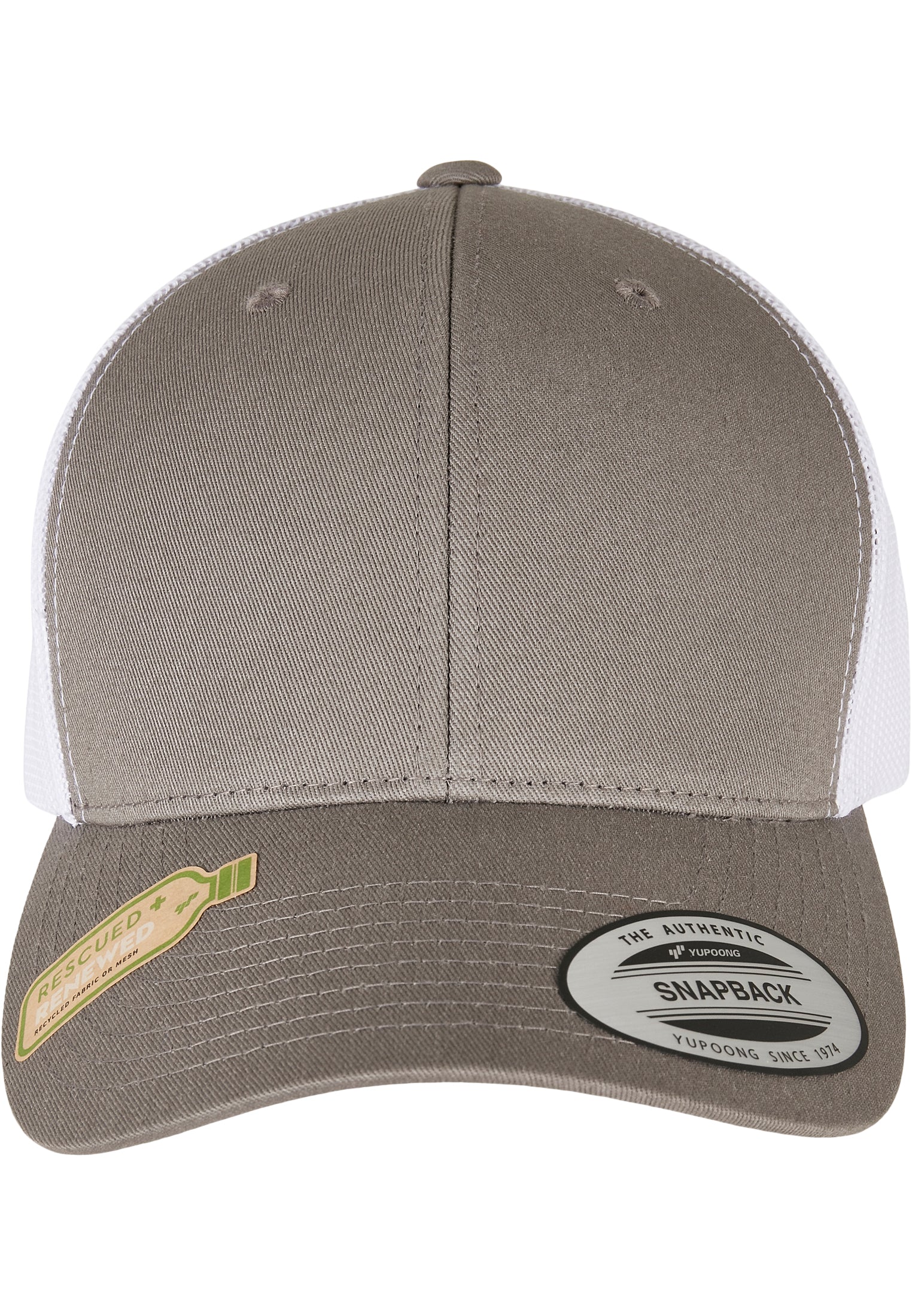 Flexfit YP Classics Essentials Retro Trucker Cap 2-Tone in Hellgrau mit weisser Mesh-Rückseite