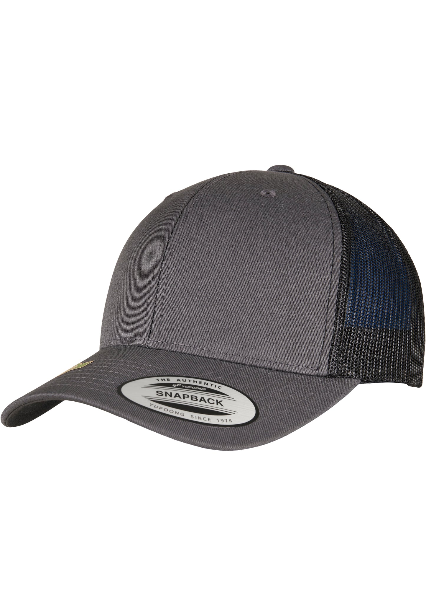 Flexfit YP Classics Essentials Retro Trucker Cap 2-Tone in Charcoal Grau mit schwarzer Mesh-Rückseite