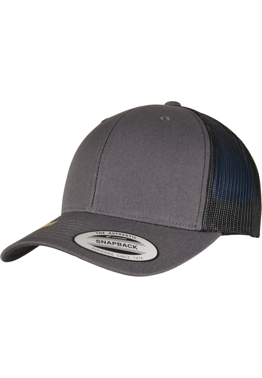 Flexfit YP Classics Essentials Retro Trucker Cap 2-Tone in Charcoal Grau mit schwarzer Mesh-Rückseite